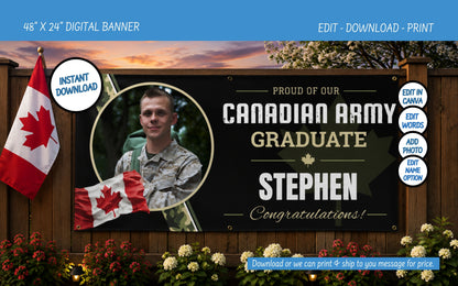 Canadian Army Graduation Banner Template