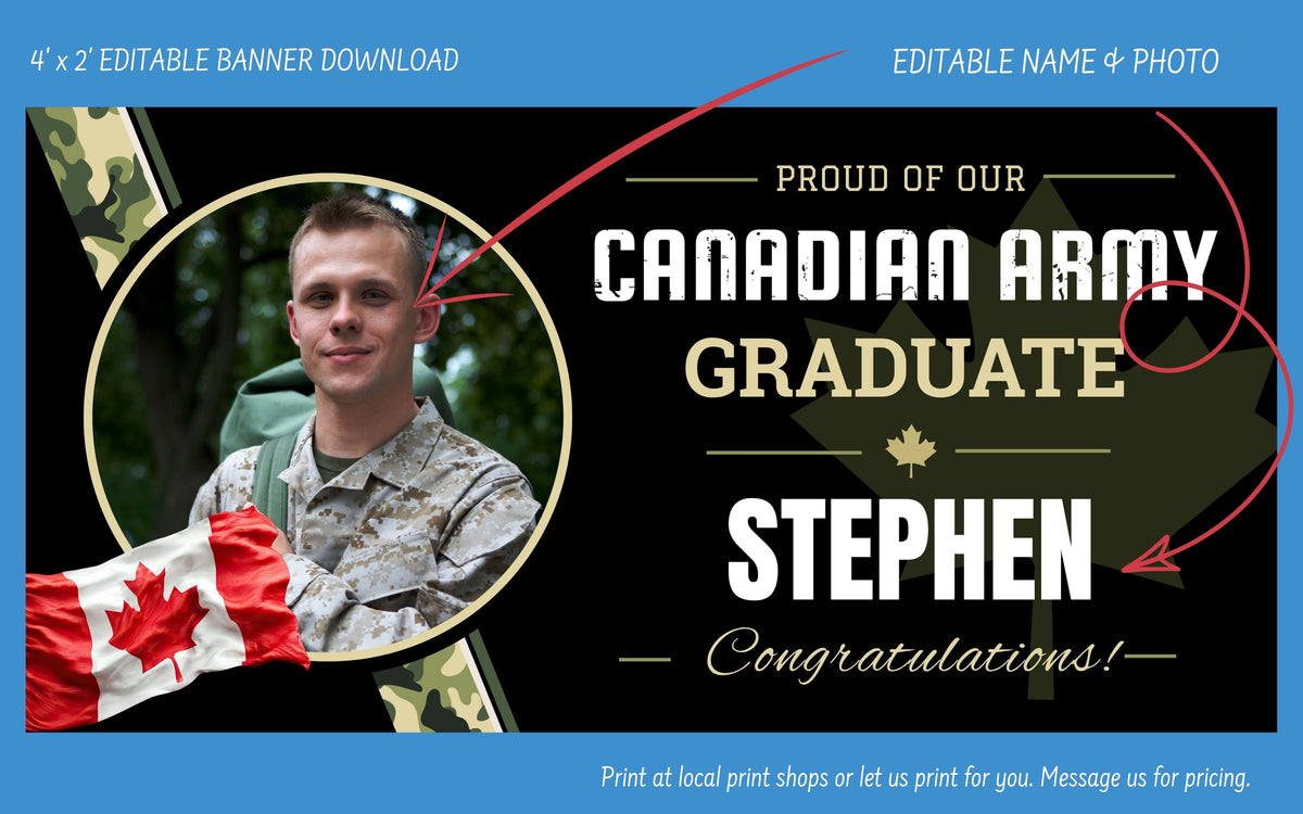 Canadian Army Graduation Banner Template