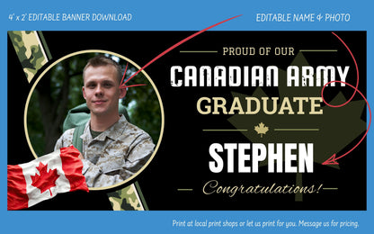 Canadian Army Graduation Banner Template