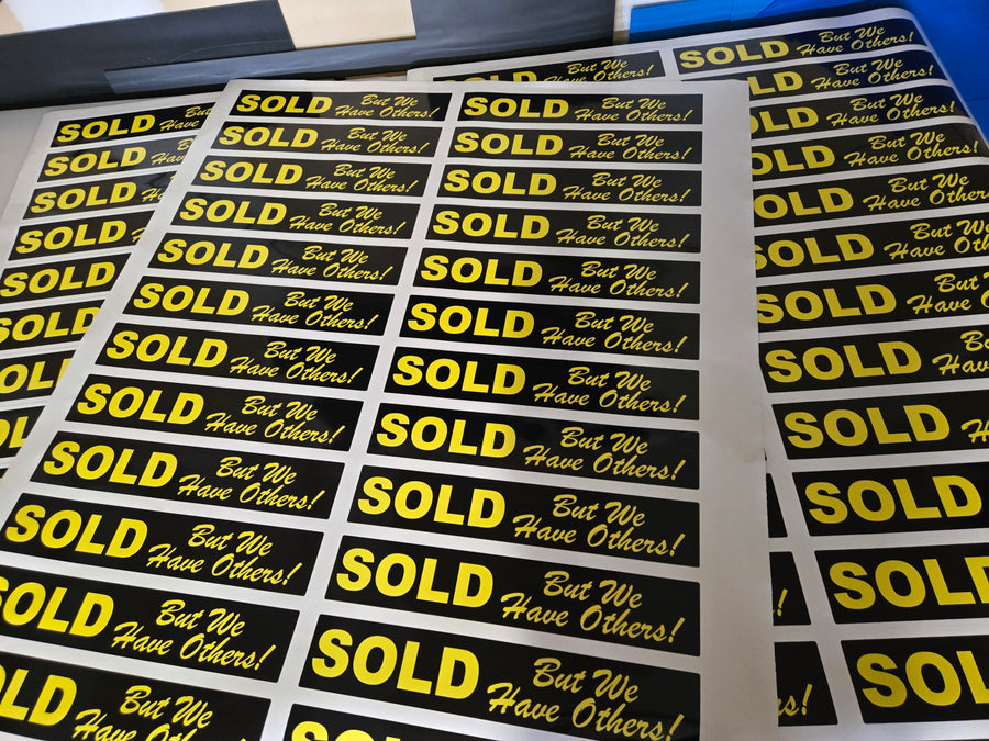 Dealership SOLD Stickers